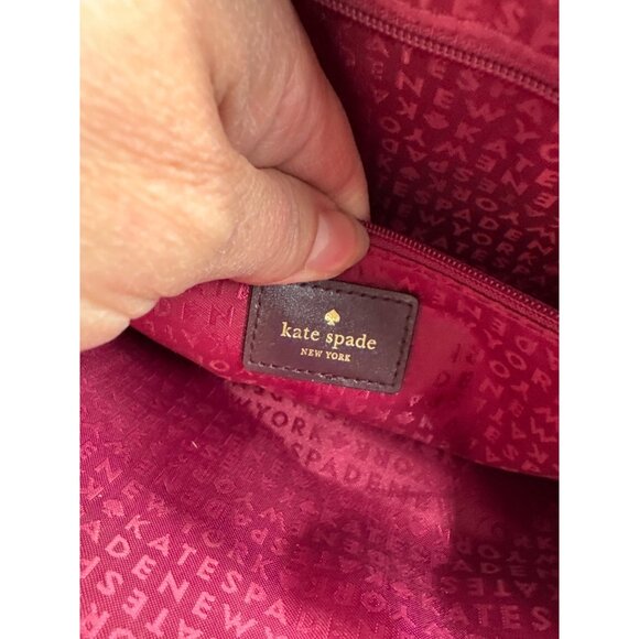 Kate Spade Lise Bixby Place Bag in Mulled Wine Patent Leather Berry Satchel Bag - Picture 13 of 15